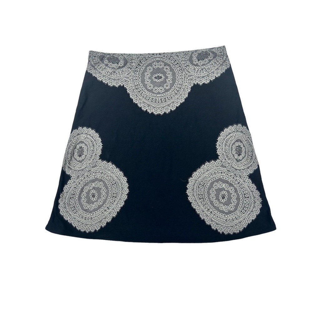 WOLFORD Black A-line magic skirt with Beige lace details
